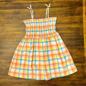 Janie and Jack Plaid Smocked Dress Sz 8 EUC